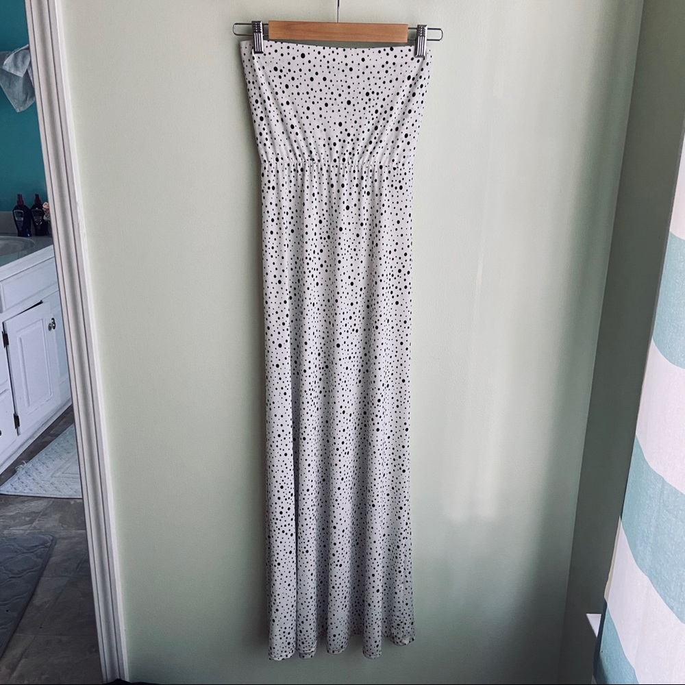 A.N. Designs Tube Polka Dot Maxi Dress Size Small